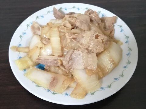 白菜と豚肉のオイマヨ炒め